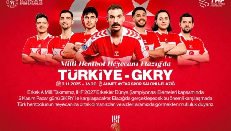 Erkek A Milli Hentbol Takımı, IHF 2027 Dünya Şampiyonası Elemelerinde GKRY ile Elazığ’da Karşılaşacak